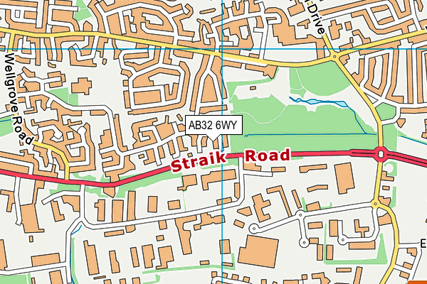 AB32 6WY map - OS VectorMap District (Ordnance Survey)
