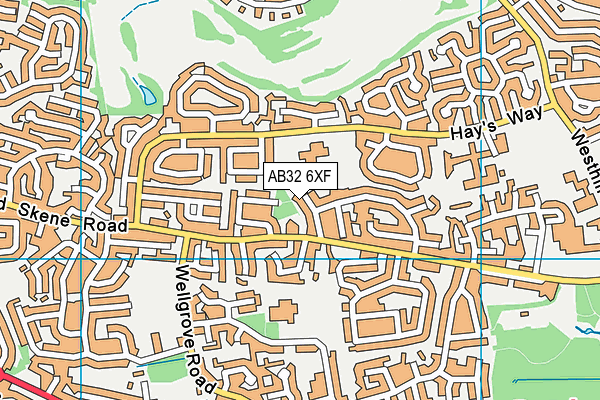 AB32 6XF map - OS VectorMap District (Ordnance Survey)