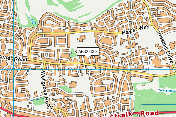 AB32 6XG map - OS VectorMap District (Ordnance Survey)