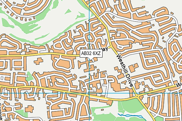 AB32 6XZ map - OS VectorMap District (Ordnance Survey)