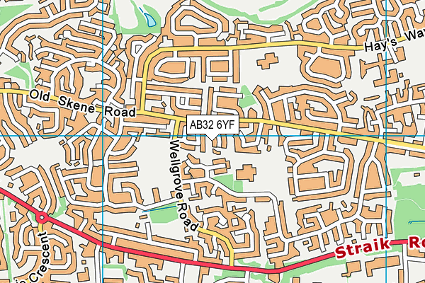 AB32 6YF map - OS VectorMap District (Ordnance Survey)