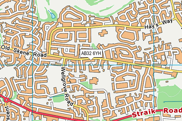 AB32 6YH map - OS VectorMap District (Ordnance Survey)