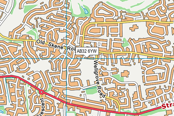 AB32 6YW map - OS VectorMap District (Ordnance Survey)