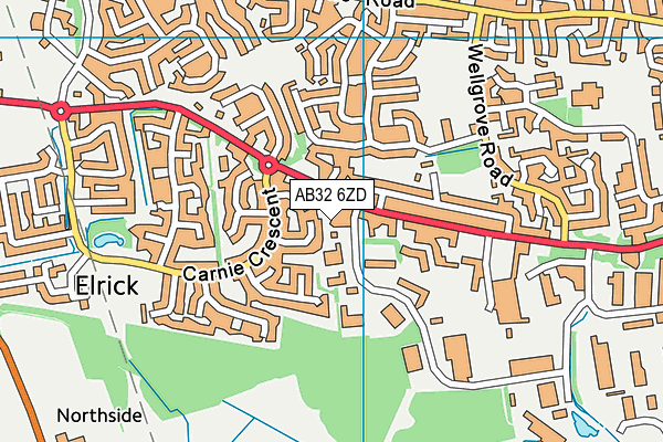 AB32 6ZD map - OS VectorMap District (Ordnance Survey)