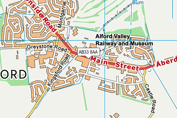 AB33 8AA map - OS VectorMap District (Ordnance Survey)