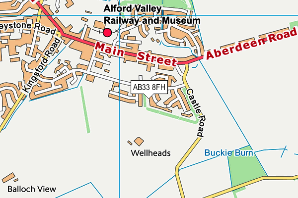 AB33 8FH map - OS VectorMap District (Ordnance Survey)