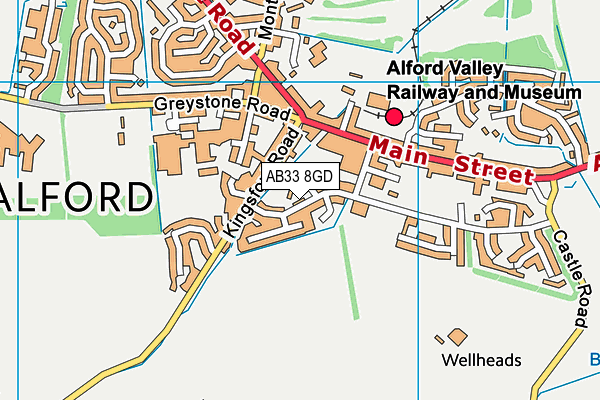 AB33 8GD map - OS VectorMap District (Ordnance Survey)