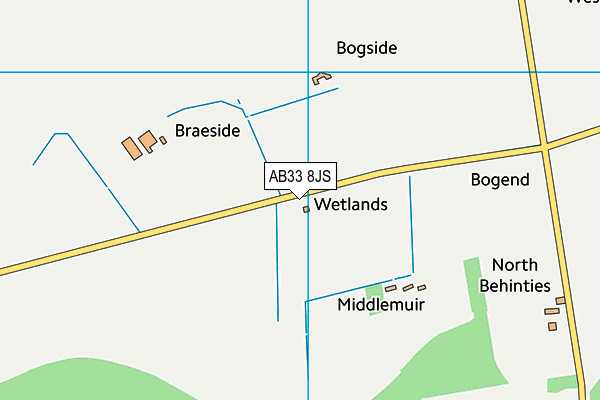 AB33 8JS map - OS VectorMap District (Ordnance Survey)