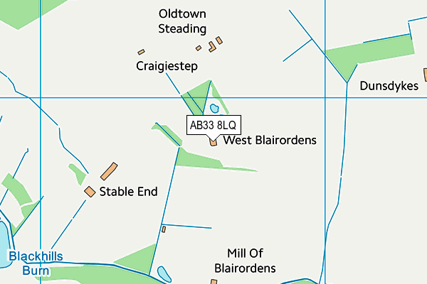 AB33 8LQ map - OS VectorMap District (Ordnance Survey)