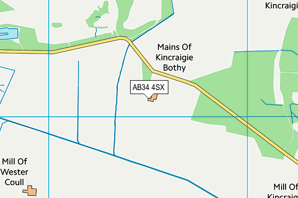 AB34 4SX map - OS VectorMap District (Ordnance Survey)