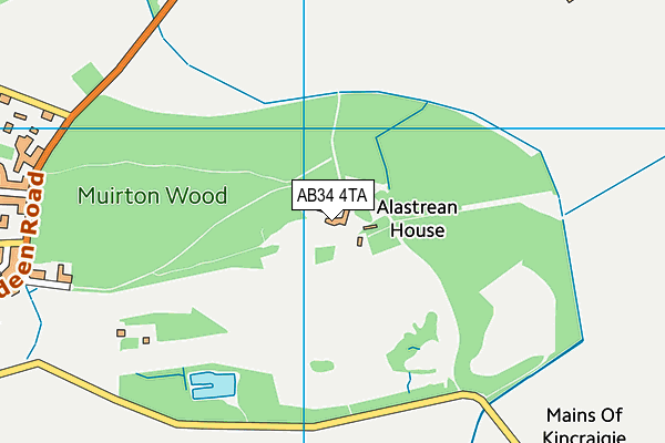 AB34 4TA map - OS VectorMap District (Ordnance Survey)