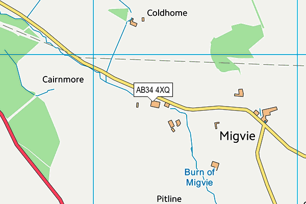 AB34 4XQ map - OS VectorMap District (Ordnance Survey)