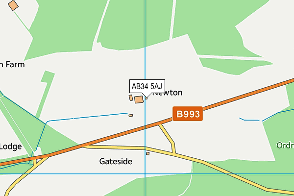 AB34 5AJ map - OS VectorMap District (Ordnance Survey)