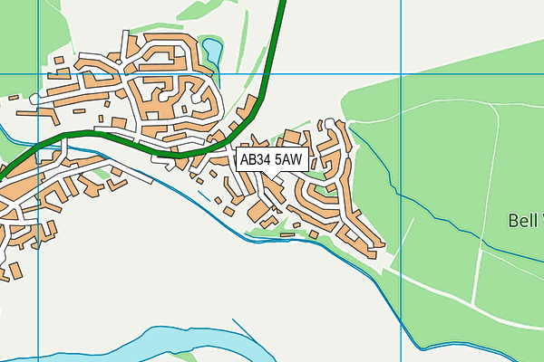 AB34 5AW map - OS VectorMap District (Ordnance Survey)