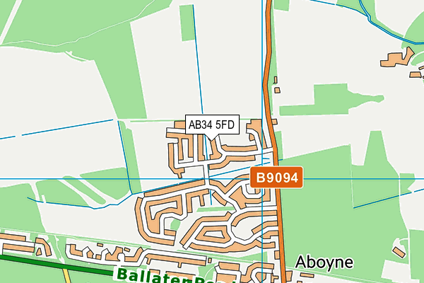 AB34 5FD map - OS VectorMap District (Ordnance Survey)