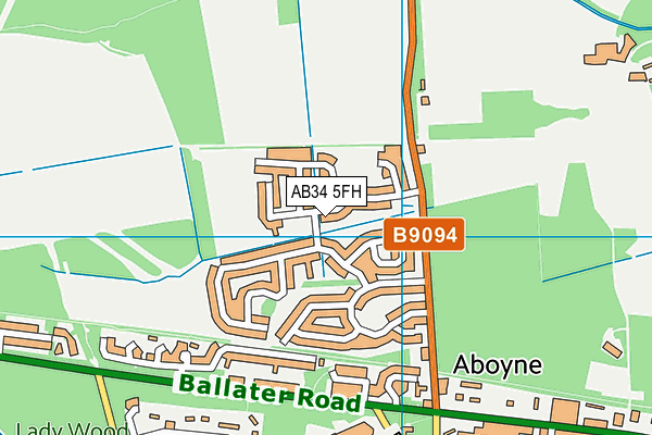 AB34 5FH map - OS VectorMap District (Ordnance Survey)