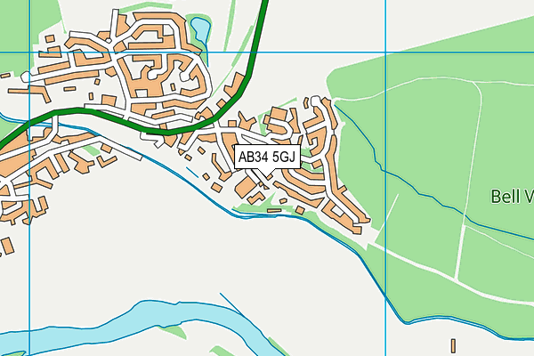 AB34 5GJ map - OS VectorMap District (Ordnance Survey)