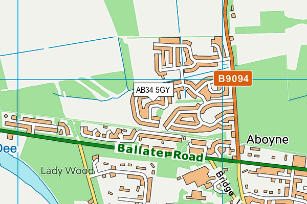 AB34 5GY map - OS VectorMap District (Ordnance Survey)
