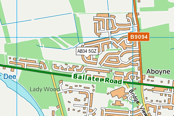 AB34 5GZ map - OS VectorMap District (Ordnance Survey)