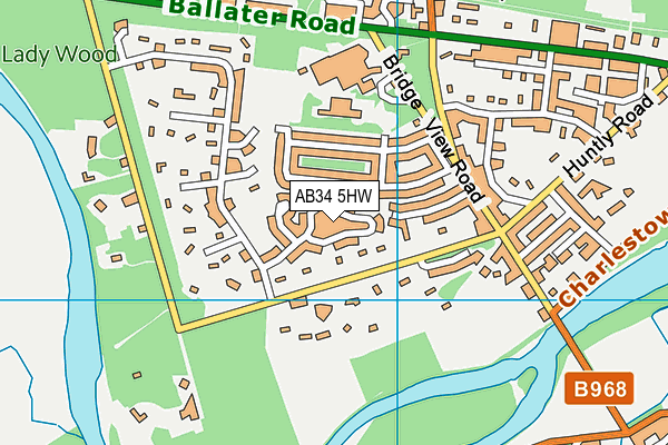 AB34 5HW map - OS VectorMap District (Ordnance Survey)