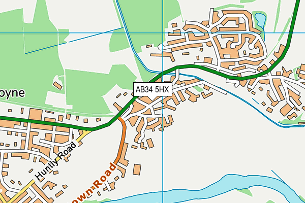 AB34 5HX map - OS VectorMap District (Ordnance Survey)