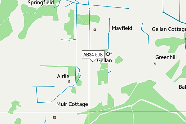 AB34 5JS map - OS VectorMap District (Ordnance Survey)
