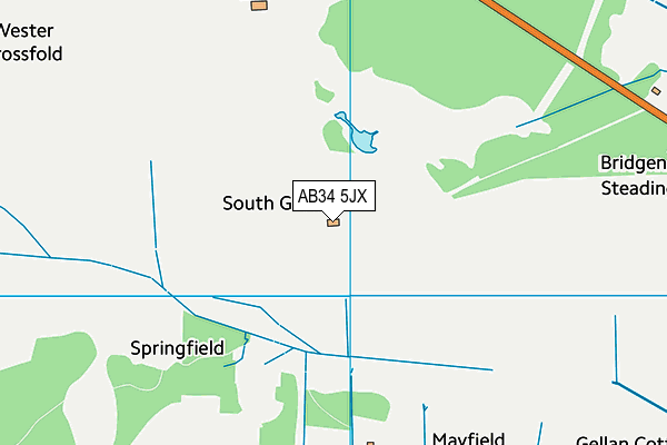 AB34 5JX map - OS VectorMap District (Ordnance Survey)