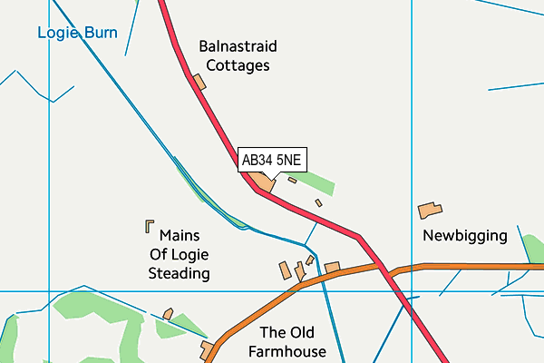 AB34 5NE map - OS VectorMap District (Ordnance Survey)