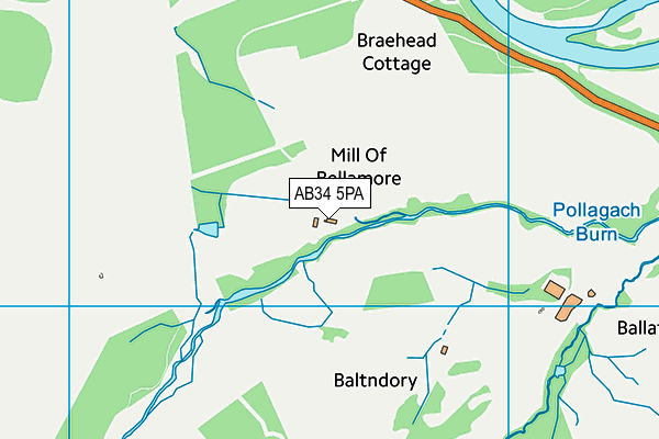 AB34 5PA map - OS VectorMap District (Ordnance Survey)