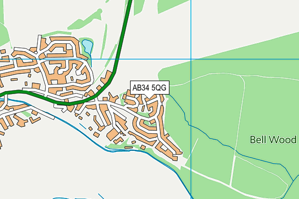 AB34 5QG map - OS VectorMap District (Ordnance Survey)