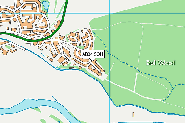 AB34 5QH map - OS VectorMap District (Ordnance Survey)