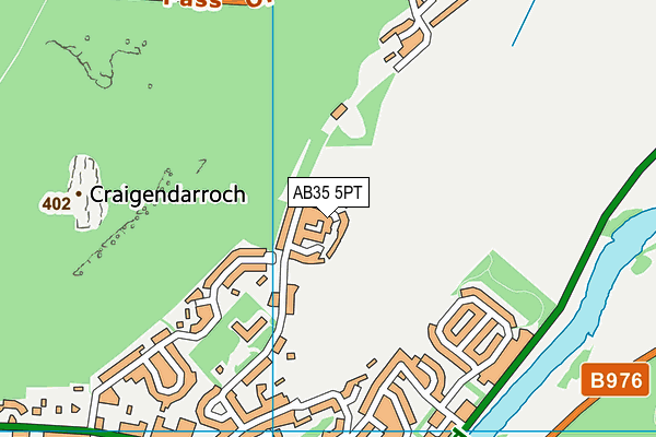 AB35 5PT map - OS VectorMap District (Ordnance Survey)