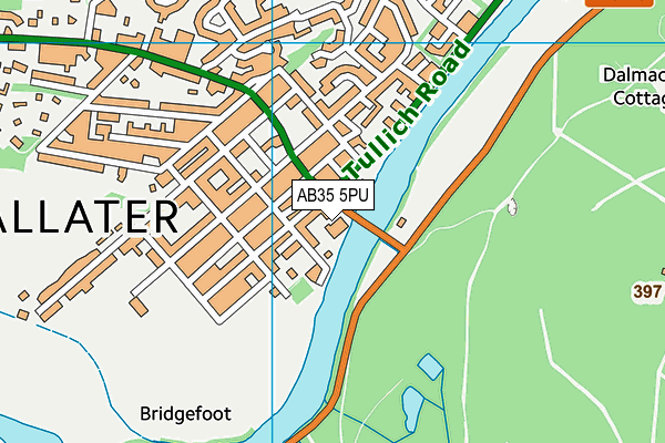 AB35 5PU map - OS VectorMap District (Ordnance Survey)