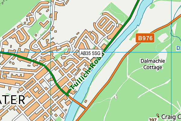 AB35 5SG map - OS VectorMap District (Ordnance Survey)