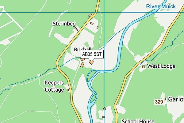 AB35 5ST map - OS VectorMap District (Ordnance Survey)