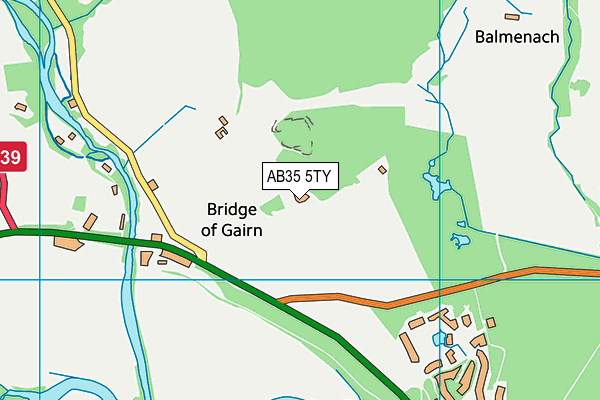 AB35 5TY map - OS VectorMap District (Ordnance Survey)