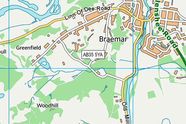 AB35 5YA map - OS VectorMap District (Ordnance Survey)