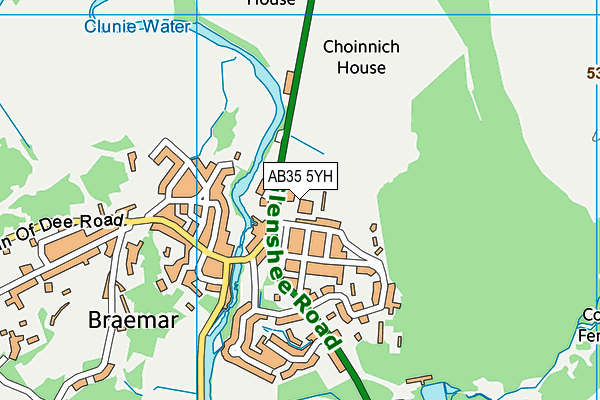 AB35 5YH map - OS VectorMap District (Ordnance Survey)