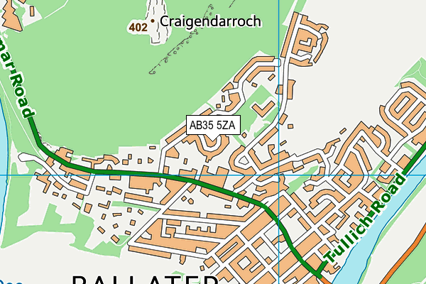 AB35 5ZA map - OS VectorMap District (Ordnance Survey)