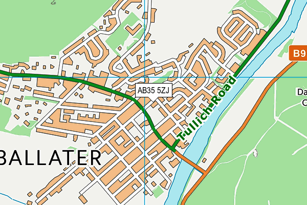 AB35 5ZJ map - OS VectorMap District (Ordnance Survey)