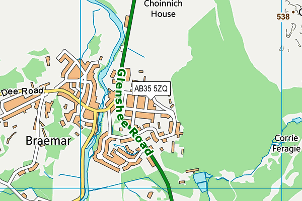 AB35 5ZQ map - OS VectorMap District (Ordnance Survey)