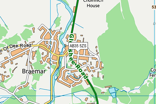 AB35 5ZS map - OS VectorMap District (Ordnance Survey)