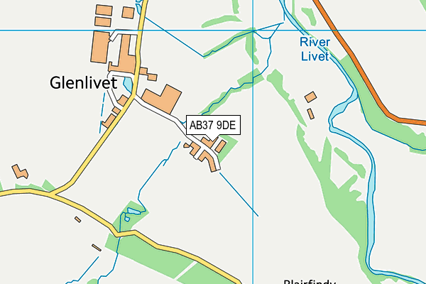 AB37 9DE map - OS VectorMap District (Ordnance Survey)