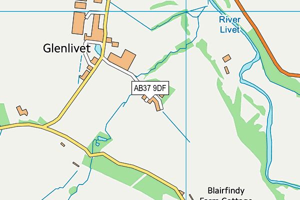 AB37 9DF map - OS VectorMap District (Ordnance Survey)