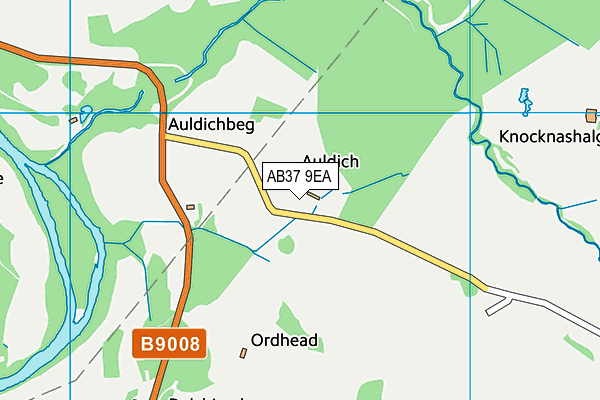 AB37 9EA map - OS VectorMap District (Ordnance Survey)