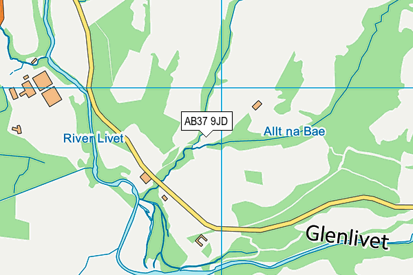 AB37 9JD map - OS VectorMap District (Ordnance Survey)
