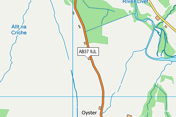 AB37 9JL map - OS VectorMap District (Ordnance Survey)