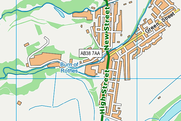 AB38 7AA map - OS VectorMap District (Ordnance Survey)