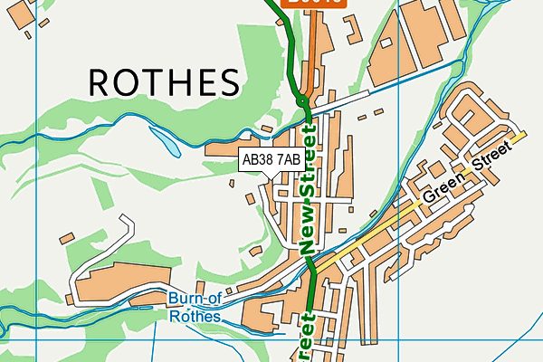 AB38 7AB map - OS VectorMap District (Ordnance Survey)