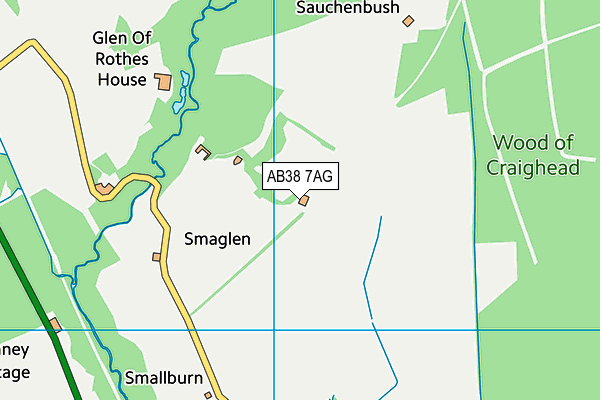 AB38 7AG map - OS VectorMap District (Ordnance Survey)